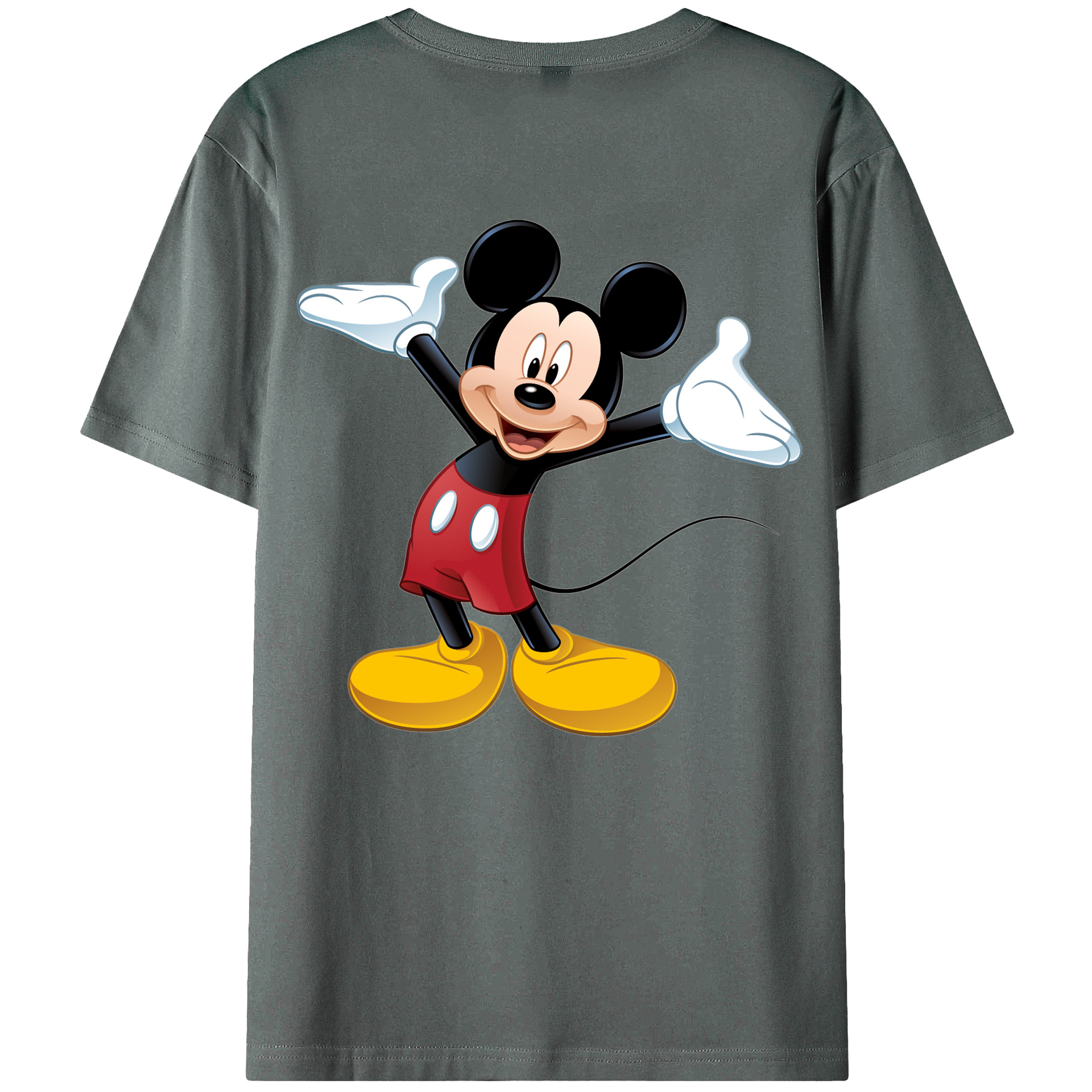 （画像用） ミッキーマウス Mickey Mouse 綿100％ メンズ半袖Tシャツ（バックプリント） 通気性